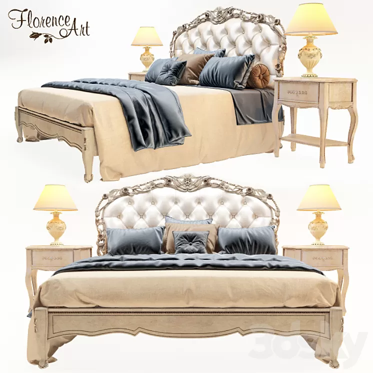 Bed Florence Art 3D Model