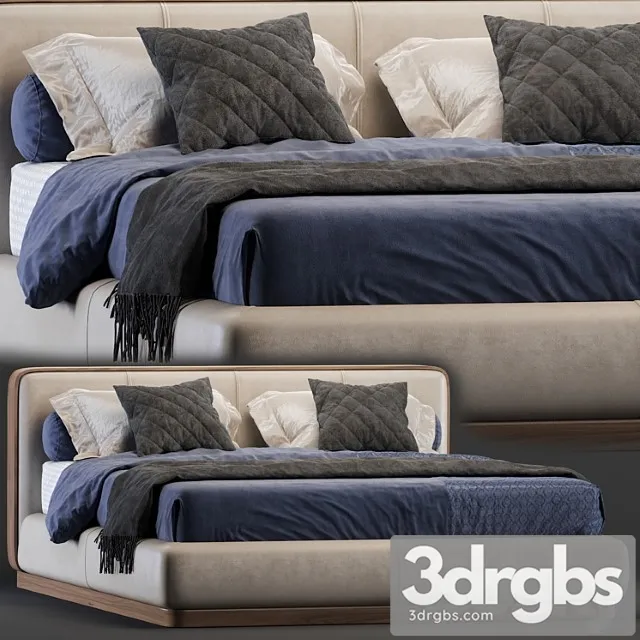 Bed flou ermes 2 3D Model Free