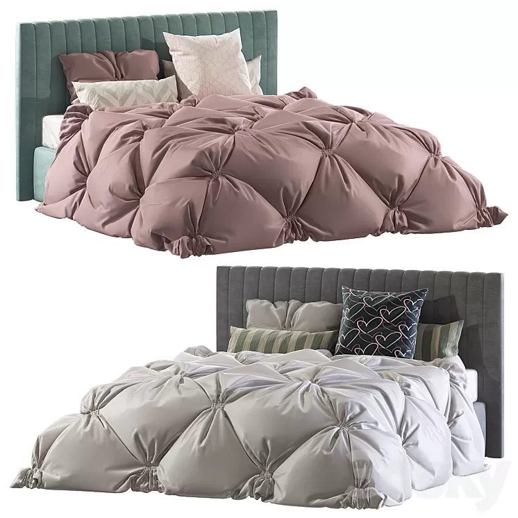 Bed for teenager 2 3D Model