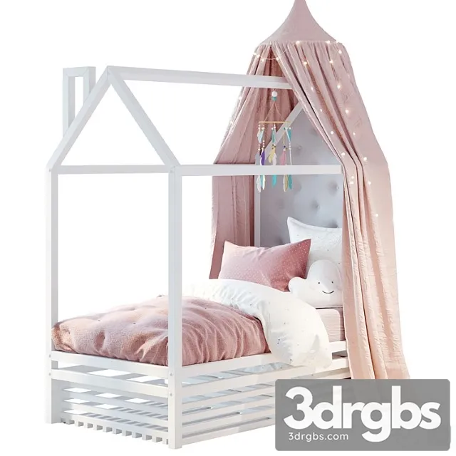 Bed House Set 03 3D Model Free