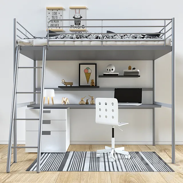 Bed IKEA SVERTA loft 3DModel