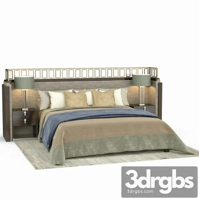 Bed In Contemporary Style Bed 1 3D Model Free