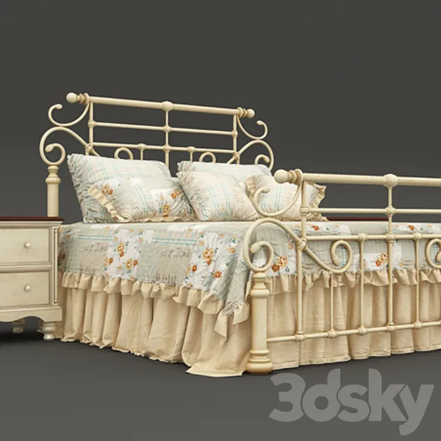 bed in the style of Provence 3DModel
