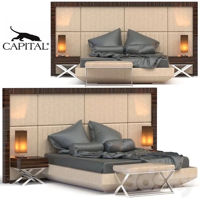 Bed Kimera Double Bed set by Capital (Atmosphera) 3D Model