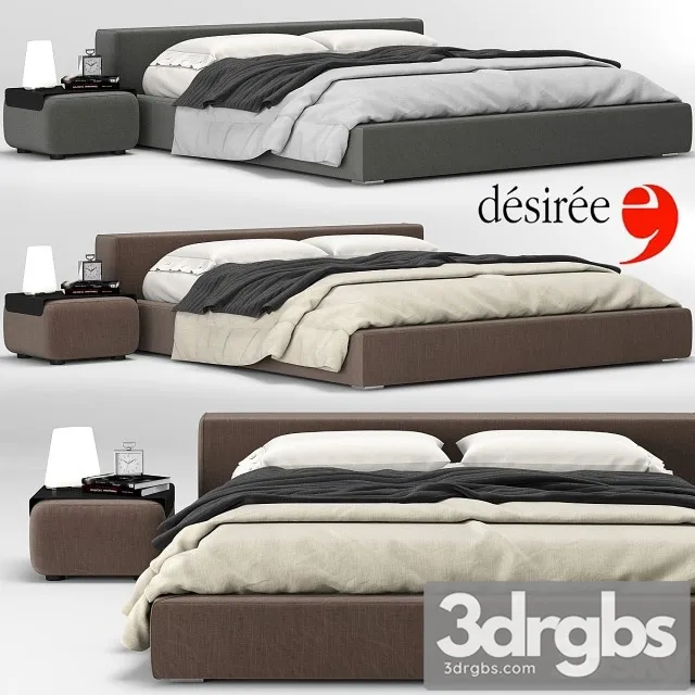 Bed kubic 24 Desiree 3D Model Free