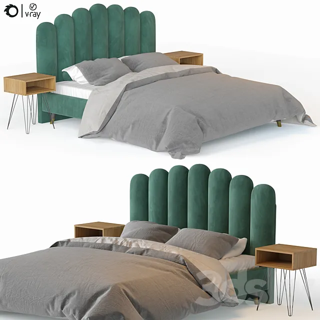 Bed Liel table Evain 3D Model