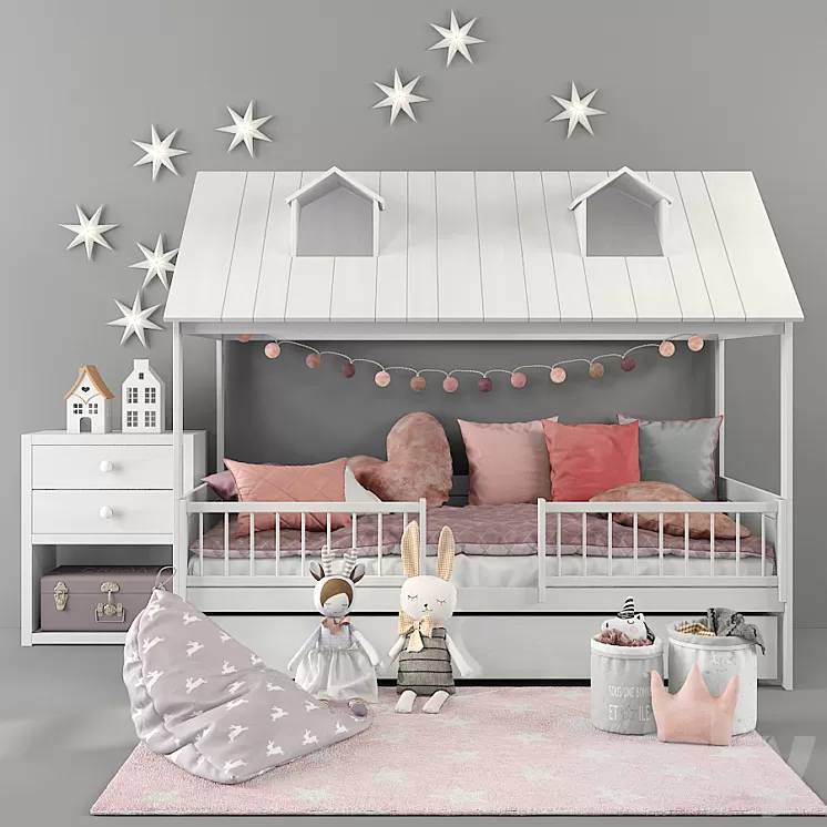 Bed LifeTime BEACHHOUSE HUTBED 01 3D Model