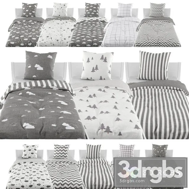 Bed Linen 03 3D Model Free