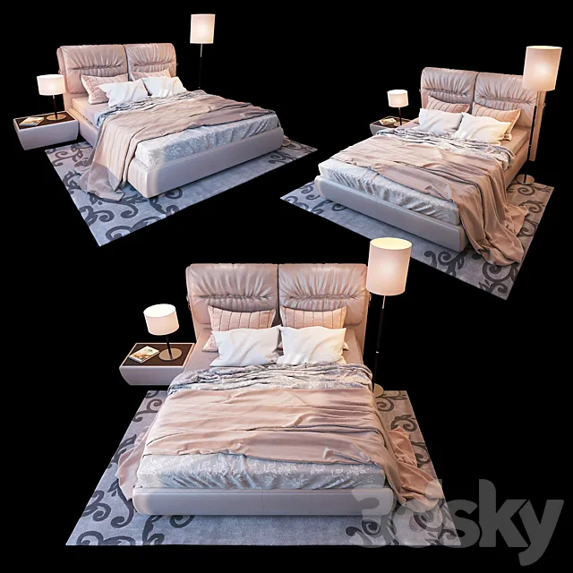 Bed linen. bed Milana Blest. lighting Alfa Lex 3DModel