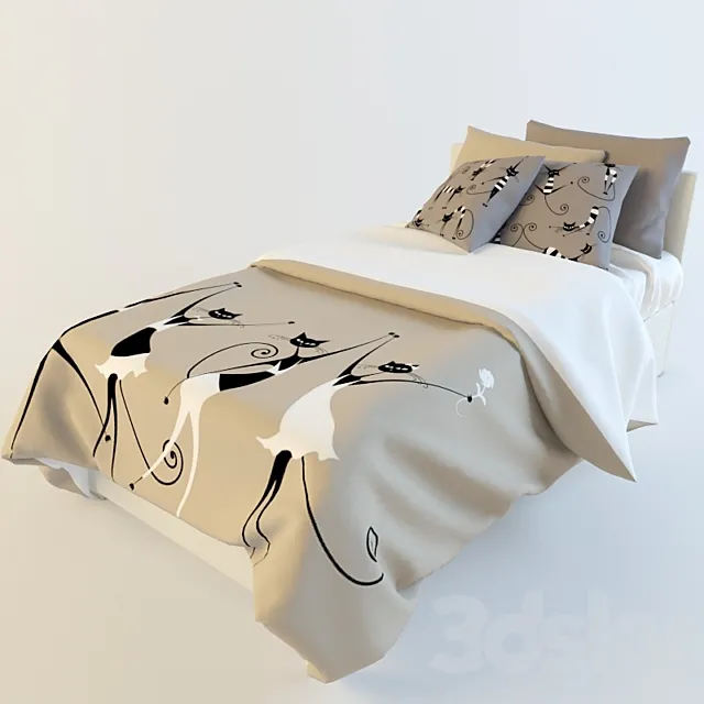 Bed linen for children's "cat" 3DModel