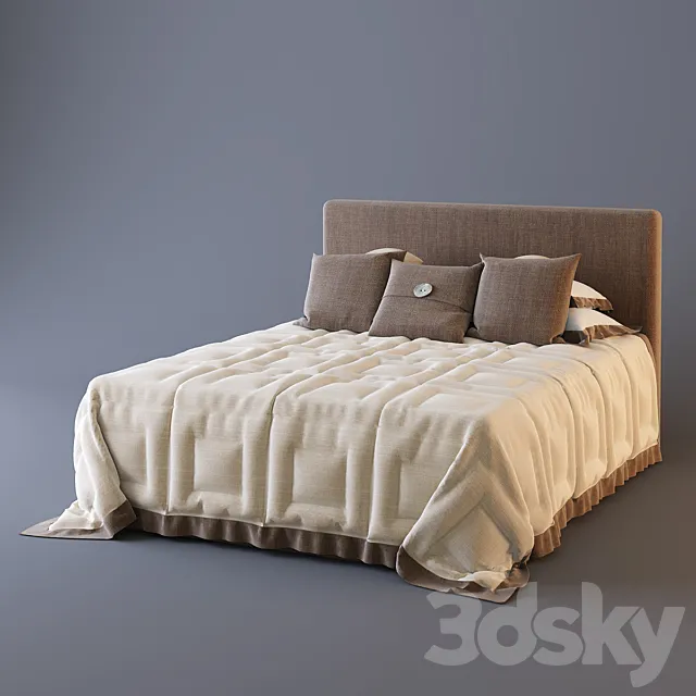Bed linen in the style of Kelly Hoppen 02 3DModel