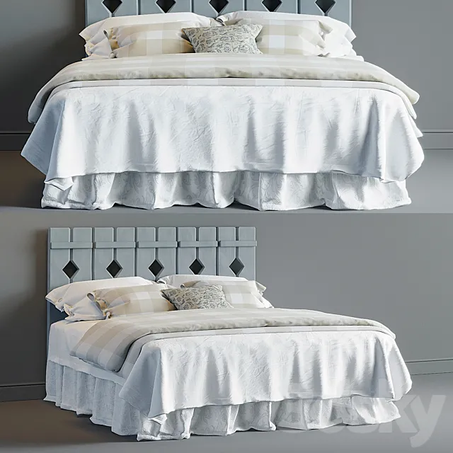 Bed linen in the style of Provence 01 3DModel