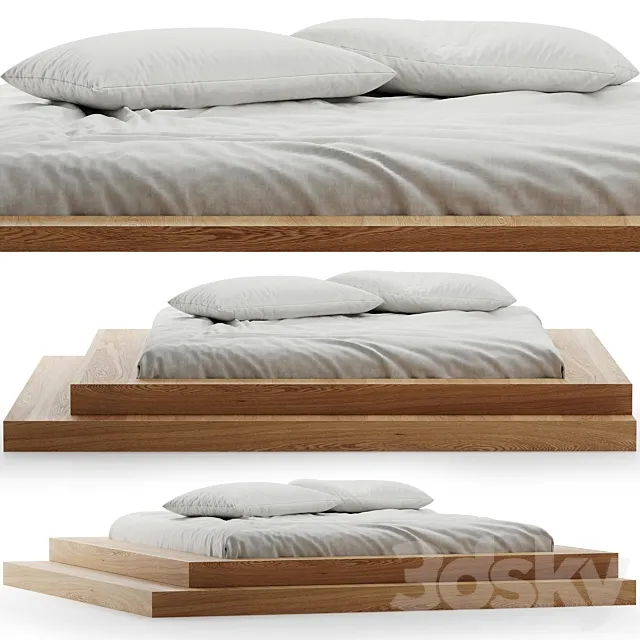 Bed linen with pillows 3D Model