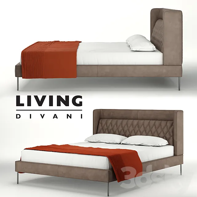 Bed Lipp bed by Living Divani 3D Model
