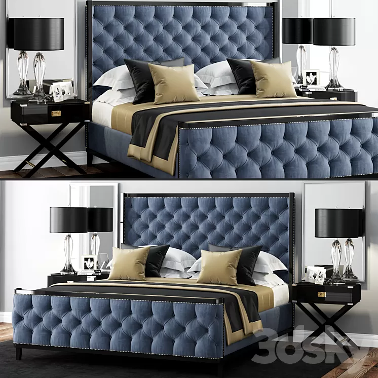 Bed LuXeo USA Kensington Queen Tufted 3D Model