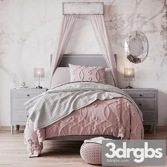 Bed Marcelle Upholstered Bed From Restoration Hardware Baby Child 3D Model Free