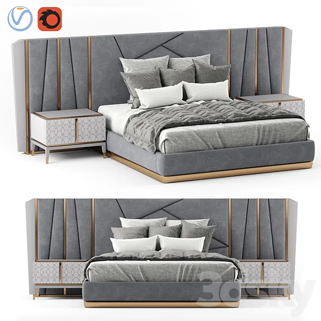 Bed MASCARI Valderamobili 3D Model