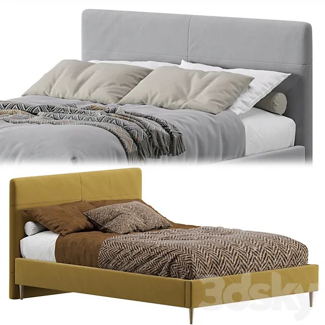 Bed Mayton 140 Velvet Yellow By Divan.ru 3DModel