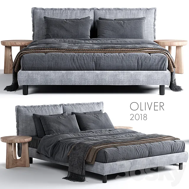 Bed Meridiani Oliver 3D Model