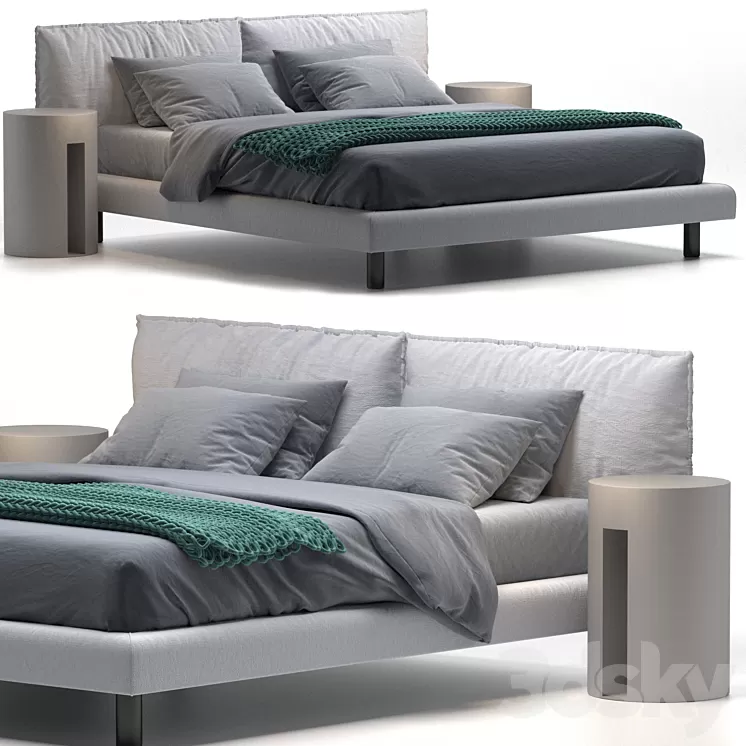 Bed Meridiani Oliver 3D Model Free