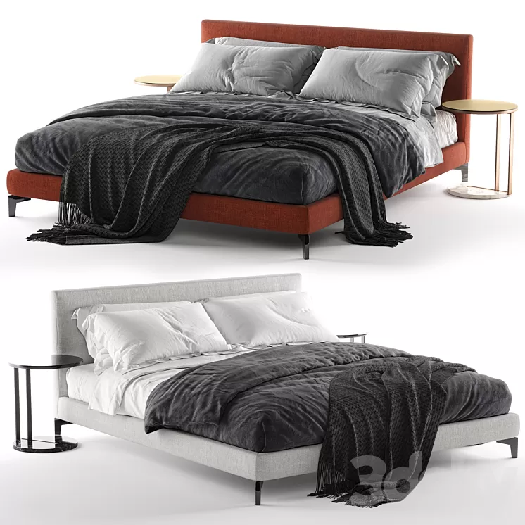 Bed Meridiani Stone Up 3D Model