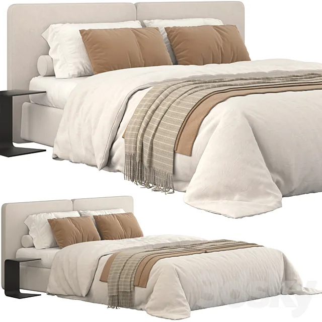 Bed Minotti tatlin cover 3D Model