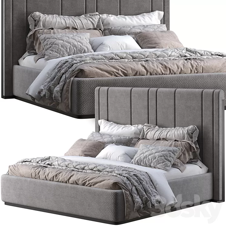 Bed one mebel noir 3D Model
