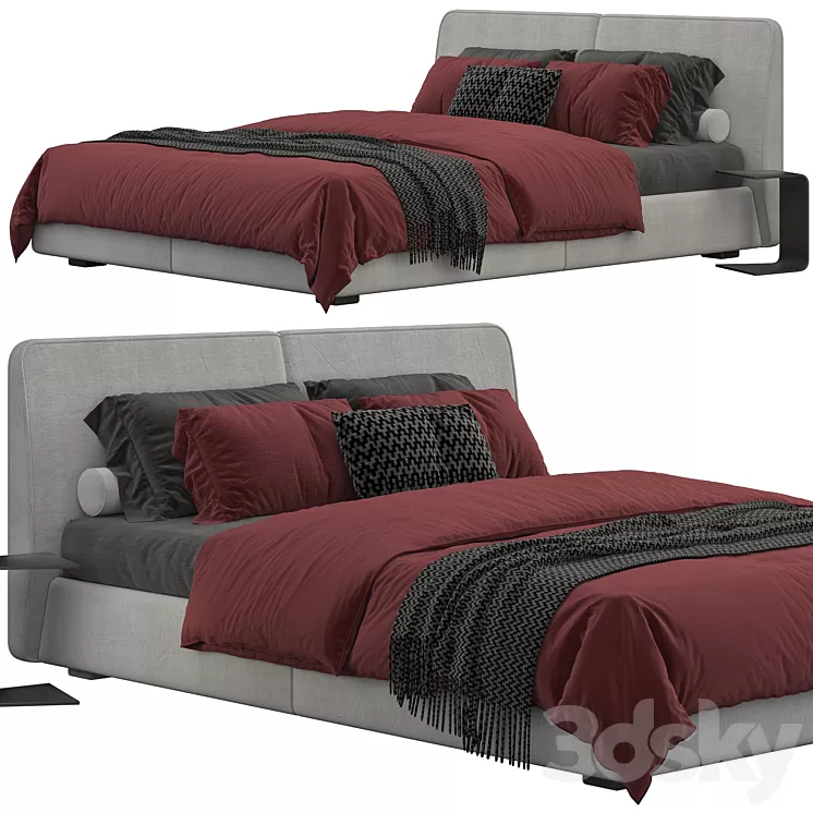 Bed one mebel nuvo 3D Model Free