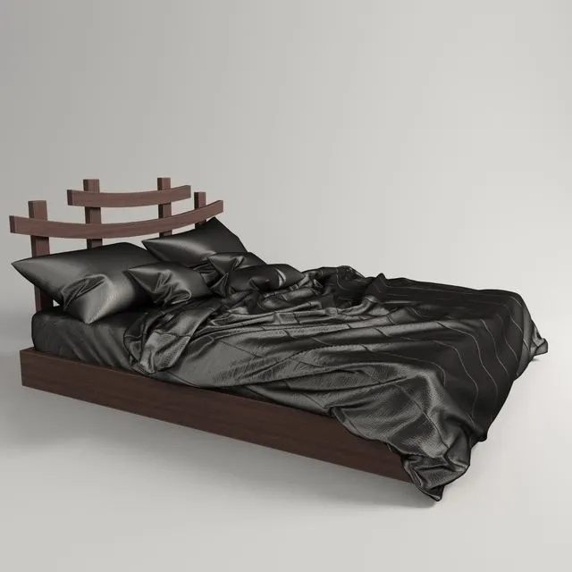 Bed-Oriental cherry 3D Model