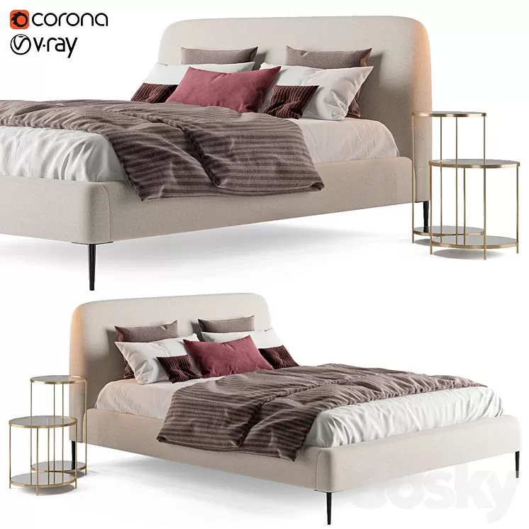 Bed Oscar La Redoute 3D Model