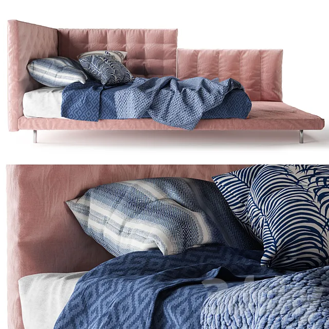 Bed pink Bonaldo Alvar 3D Model
