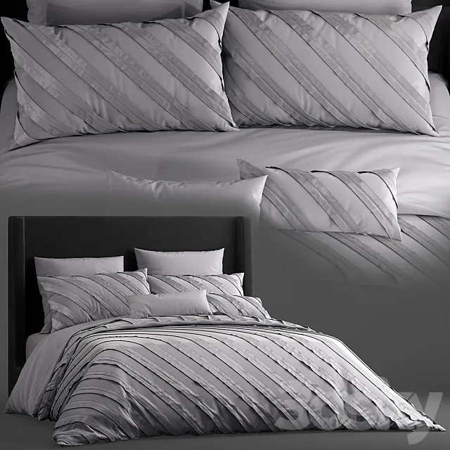 Bed Remington 3 Piece Duvet Cover set 3DModel