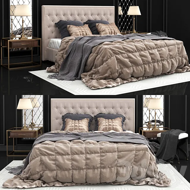 Bed Restoration Hardware Adler 3DModel