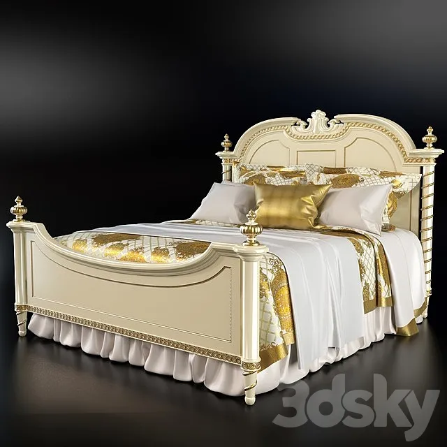 Bed Riva Mobili D'arte collection Hermitage 3DModel
