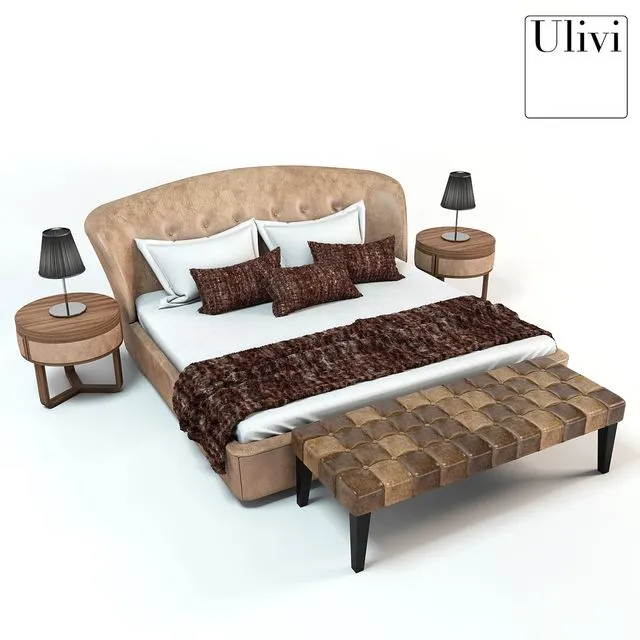 Bed Sally Ulivi 3D Model