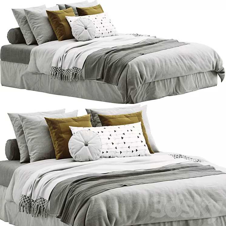Bed scandinavian 02 3D Model