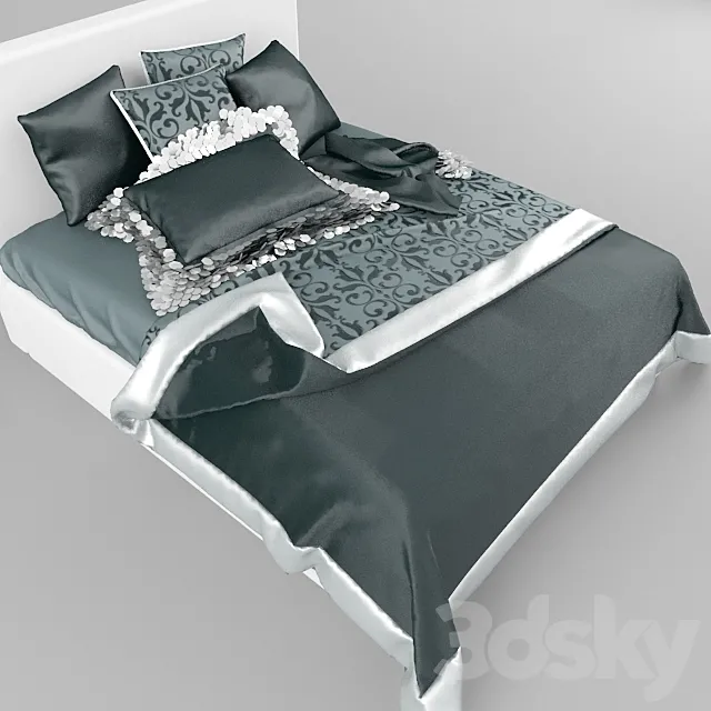 bed set with paillettes 3D Model