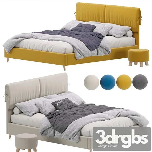 Bed Siteno Minced 160 Barhat Beige By Divan Ru Pouf Elvy Krovat Siteno C Puf Elvi 3D Model Free