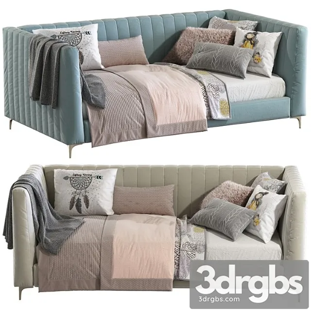 Bed Sofa Avalon Channel Stitch Upholstered Daybed 3D Model Free