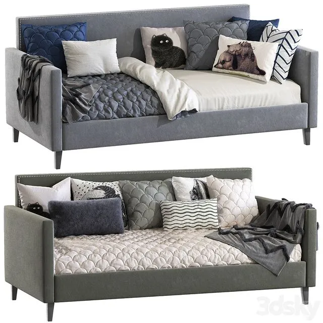 Bed-sofa Guizar Back Twin Daybed 3D Model
