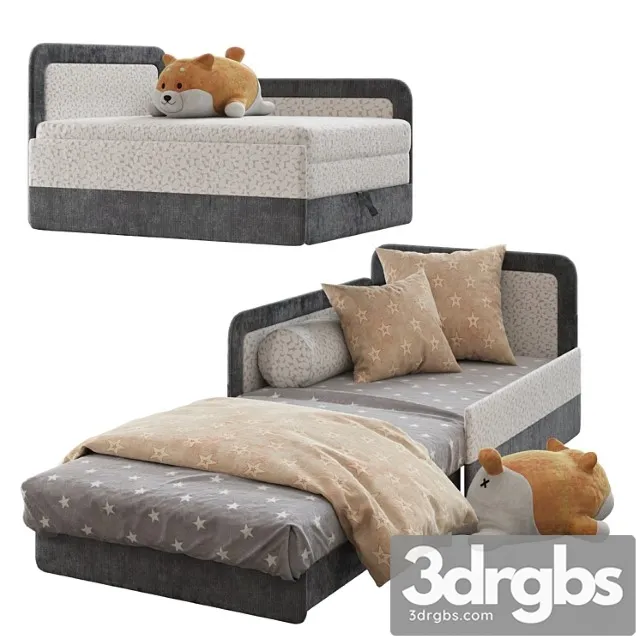 Bed Sofa Mini 3D Model Free