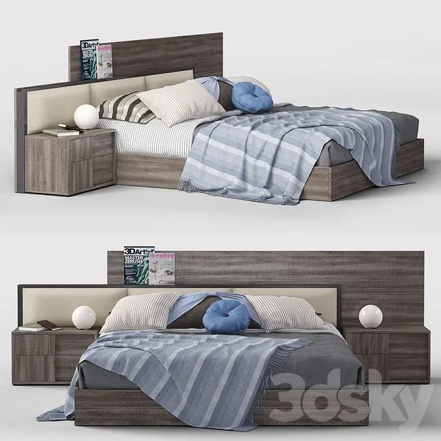 Bed Status Futura Gray 3D Model