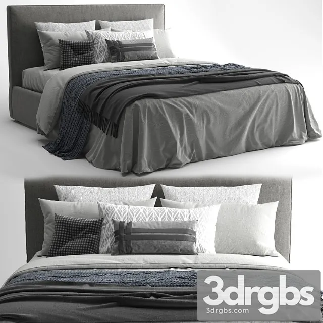 Bed stone plus meridiani 2 3D Model Free