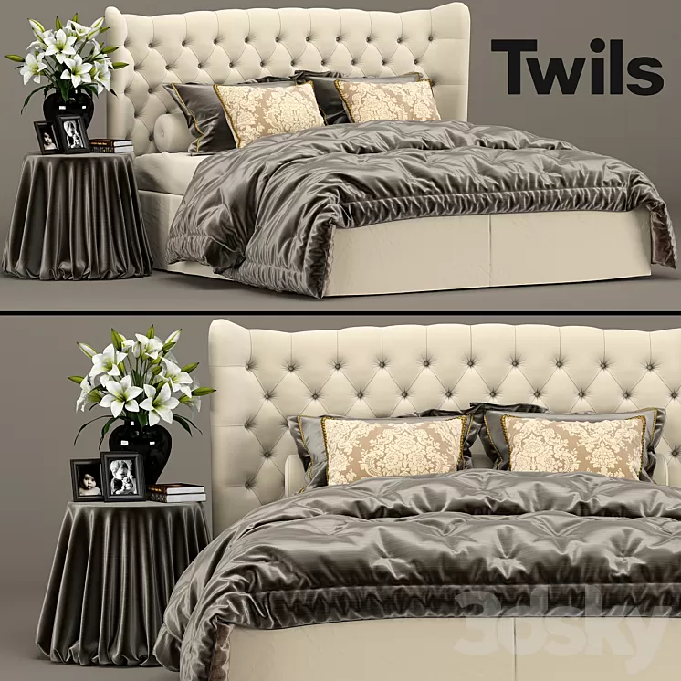 Bed Tommy Capitonne Twils 3D Model