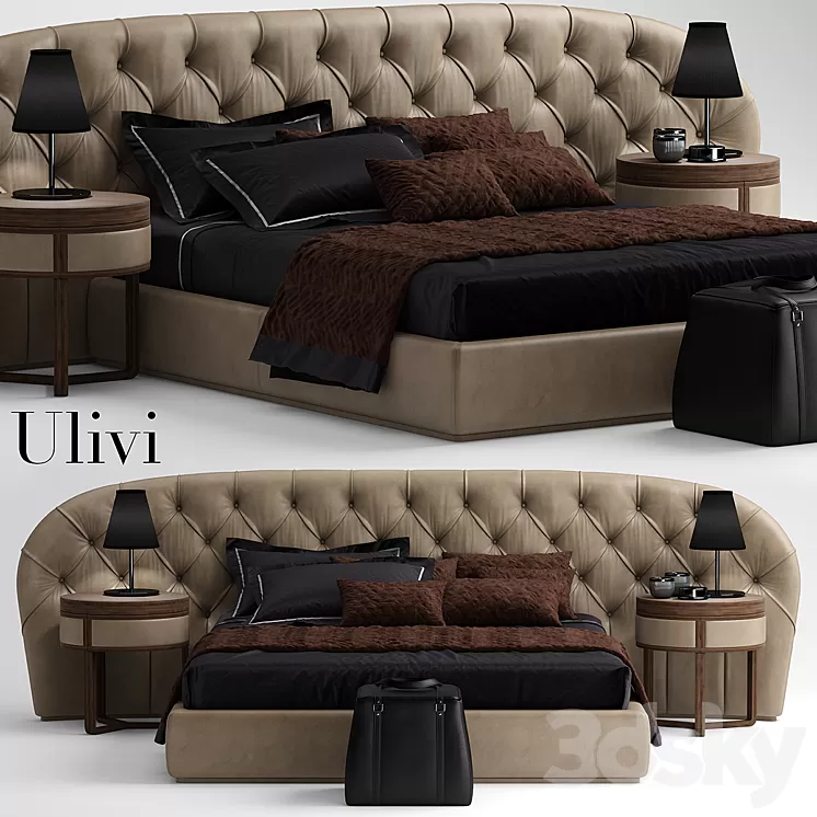 Bed ulivi MILADY 3D Model