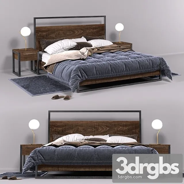 Bed V Stile Loft 3D Model Free