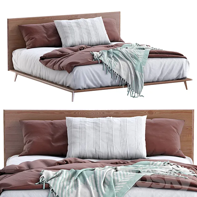 Bed Walnut By Westelm 3DModel