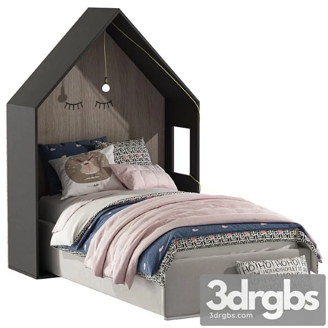 Bed with A House 3D Model Free