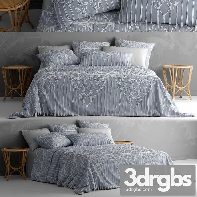Bed with Bedding Adairs Australia 3D Model Free