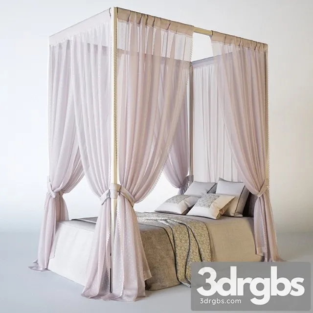 Bed With Canopy 27 3D Model Free